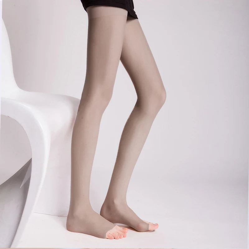 Колготки с открытым носком весна-лето ультратонкие дышащие бархатные Базовые