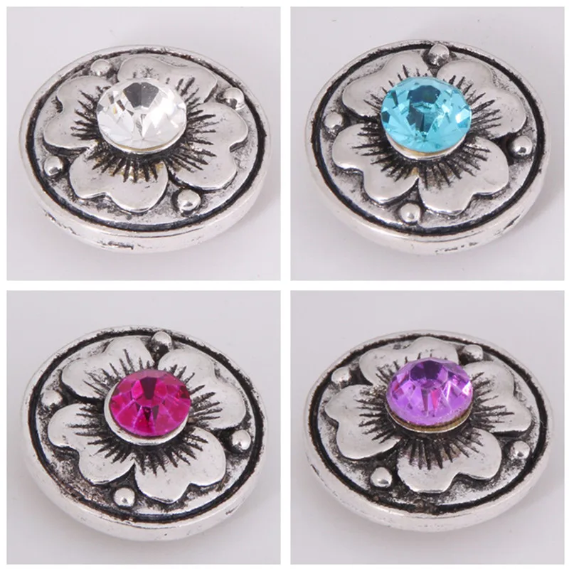 Горячая Распродажа KZ1170 подвеска в виде цветка Стразы модные 18 мм подвесные кнопки подходят для бриллиантов браслеты ожерелья ювелирные изделия оптовая продажа