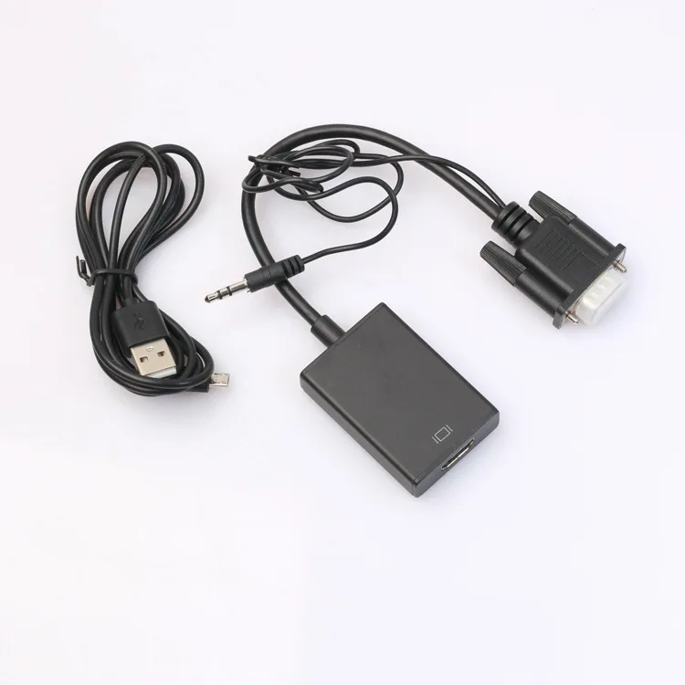 20 шт./лот Full HD 1080P VGA в HDMI аудио видео кабель адаптер конвертер с USB кабелем для ТВ ПК