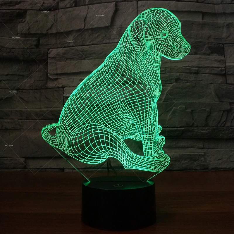 PET Addiction lovely dog Puppy design illusion LED Table Lamps Novelty lighting as christmas present ideas | Лампы и освещение