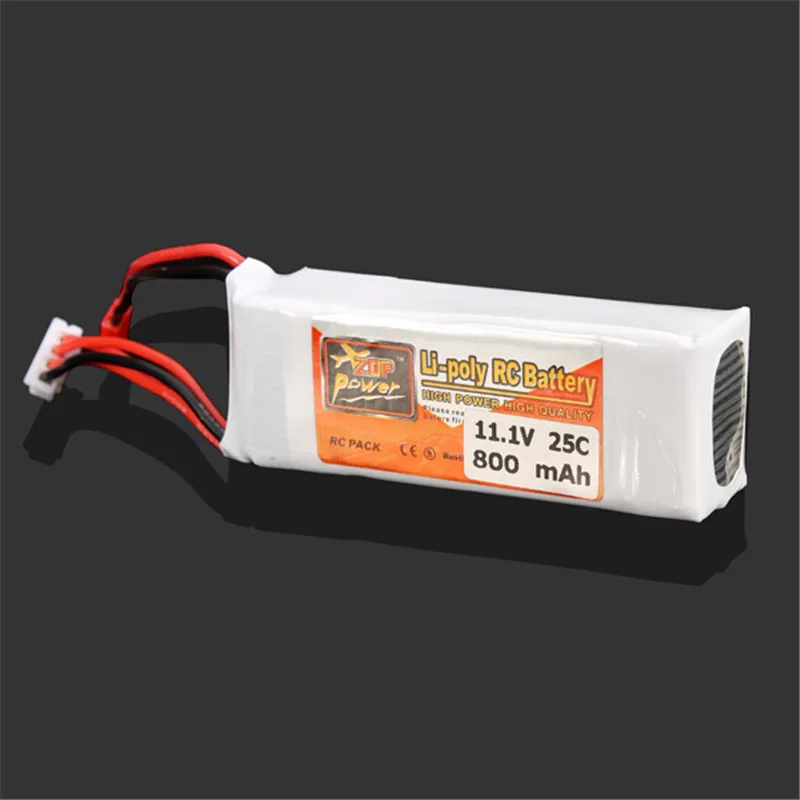 Новое поступление перезаряжаемая Lipo батарея ZOP Power 11 1 В 800 мАч 3S 25C JST вилка для