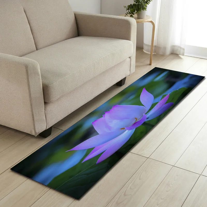 

Free Shipping Purple Lotus Banyo Paspas Anti Slip Bath Mat Door Floor Tapete Banheiro Carpet For Toliet Non Slip Alfombra Bano