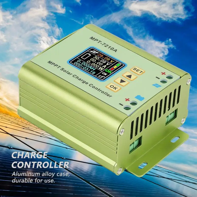 MPT-7210A lcd MPPT солнечная панель контроллер заряда алюминиевый сплав для литиевой батареи 24 В/36 В/48 В/60 в/72 в батарейный блок