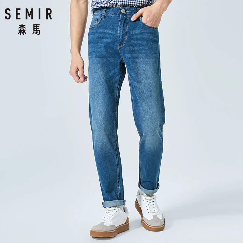 SEMIR 2019 Летние Новые мужские джинсы тонкие тянущиеся Ретро стиль узкие белые