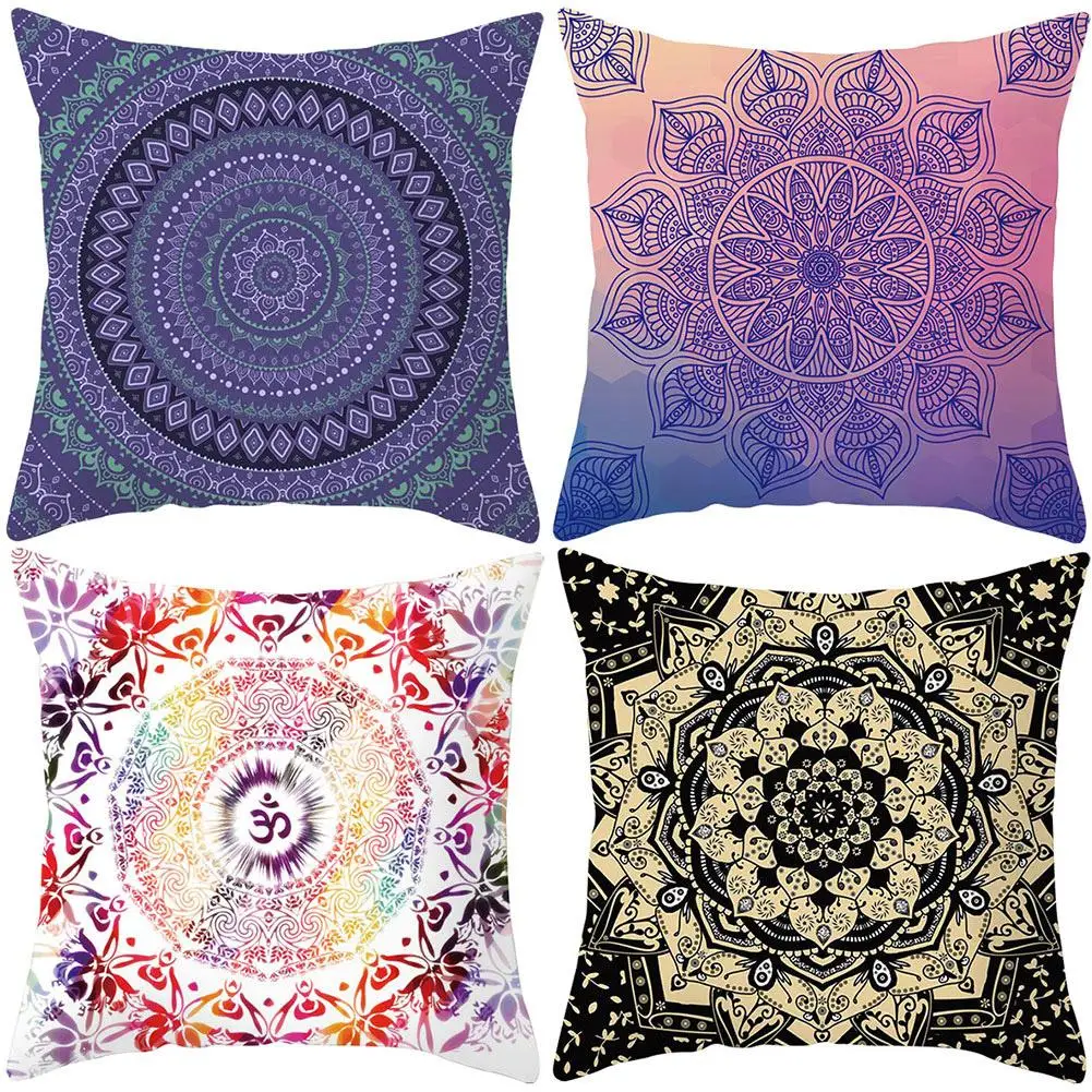

Mandala Arabesque Flower Yin Yang Pillow Case Cushion Cover Chair Sofa Decor