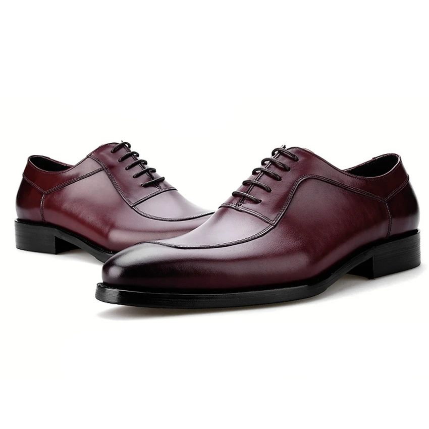 Элегантные мужские вечерние туфли ручной работы из натуральной кожи