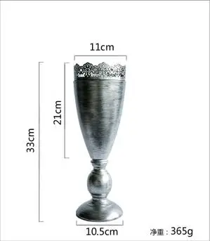 vase Европейский Винтажный серебряный домашний Декор вазы сушеная Цветочная ваза костюм для цветочной организации металлический сосуд цветочные вазы для свадеб HP067 - Цвет: vase