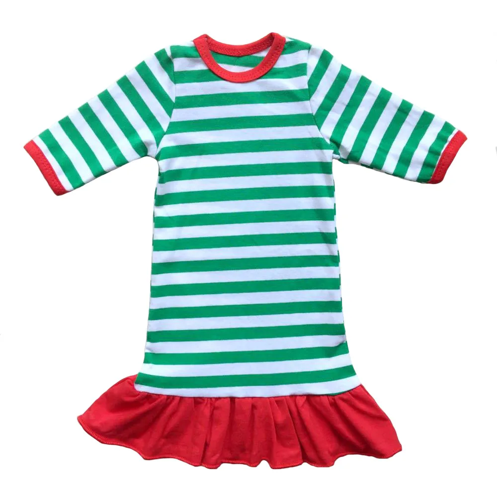 2 doll dress Одинаковое рождественское платье для девочек и кукол; Dollie And Me; Рождественская ночная рубашка; Рождественская коробка; Одинаковая одежда для девочек 18" - Цвет: 2 doll dress