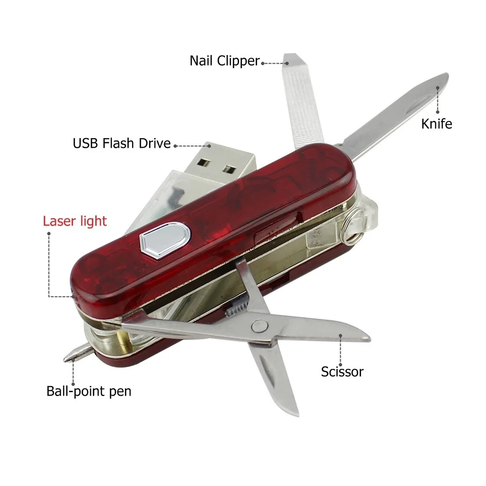 CHYI Schweizer Messer USB флешка Мультифункциональный швейцарский армейский нож Memory Stick 4ГБ