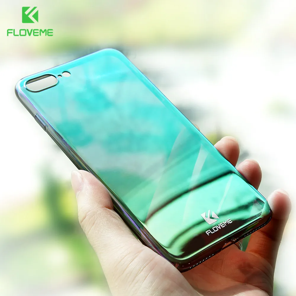 FLOVEME Роскошные зеркальные чехлы для телефонов iPhone 5 7 Plus серый/зеленый чехол 6 6s с