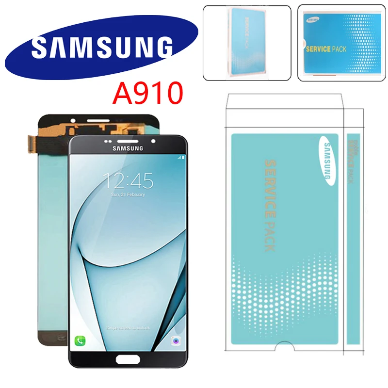 Оригинальный 6 0 &quotсупер AMOLED дисплей для SAMSUNG GALAXY A9100 LCD A9 Pro 2016 A910F с сенсорным