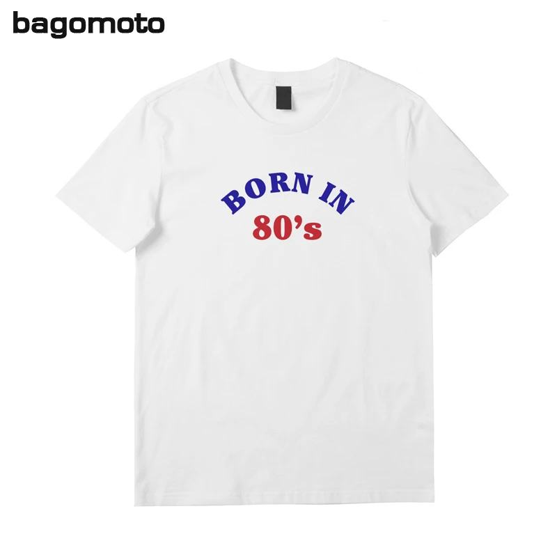 Женская Винтажная Футболка Born in 70s 80s 90 s хлопковая 2018 летние белые топы с