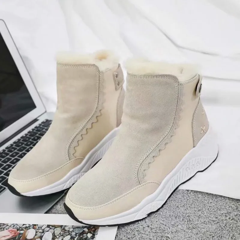 Зимние Модные ботильоны для женщин Теплые зимние сапоги на меху Botines Mujer 2018