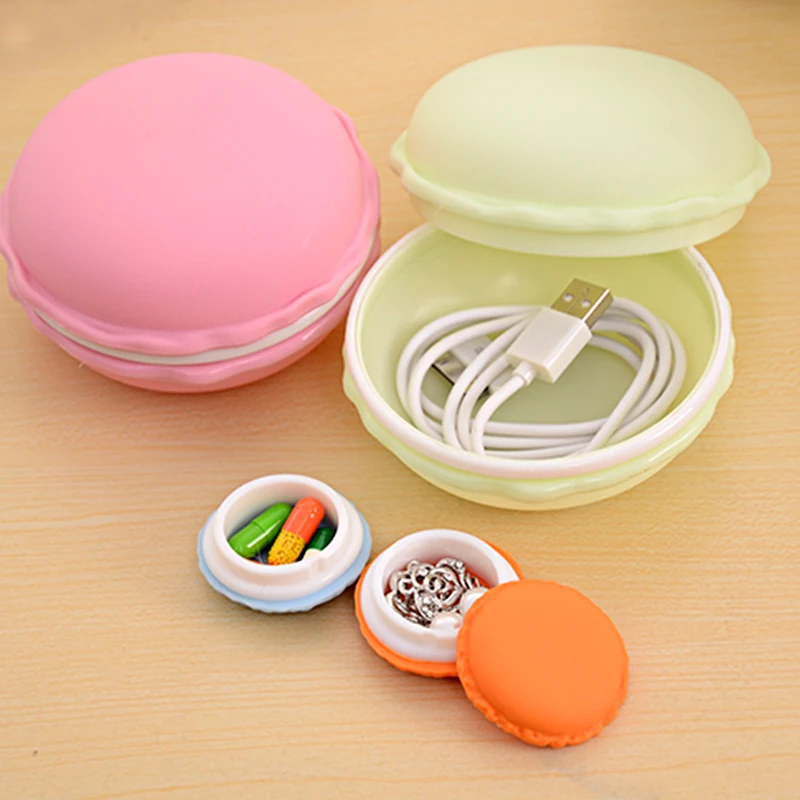 

Macaron Storage Case Change Beads Jewelry Carrier Holder Box Electronic Accessories Digital Gadget Devices Portable Headset Bag