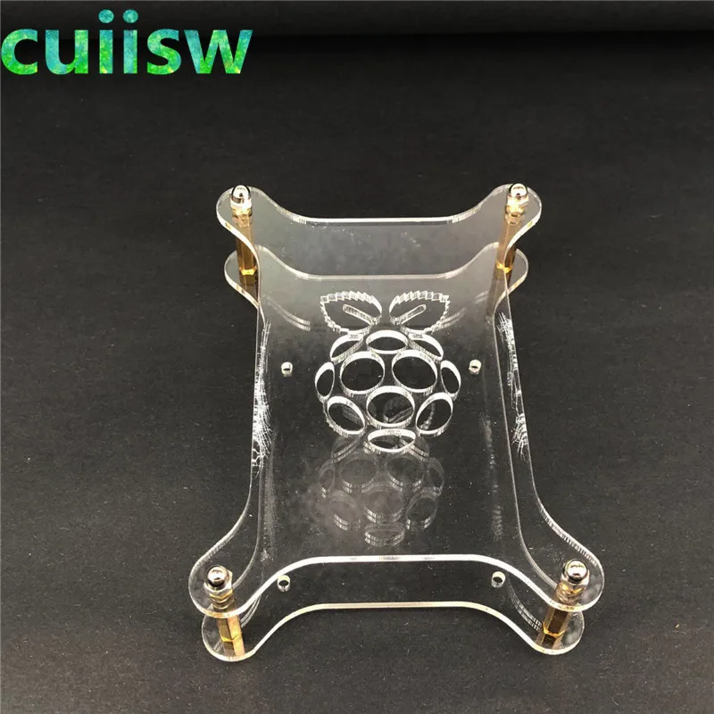 1-Layer Raspberry Pi 3 Transparent Acrylic Case Clear Box Enclosure Cover Shell with Logo for Model B / B+ | Электронные