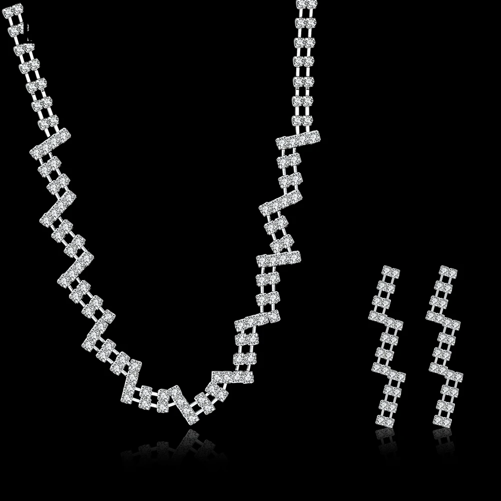Серебряный цвет viennois colgantes ohrringe bijoux femme ensemble godki jewelry Dahu Rico Свадебный комплект