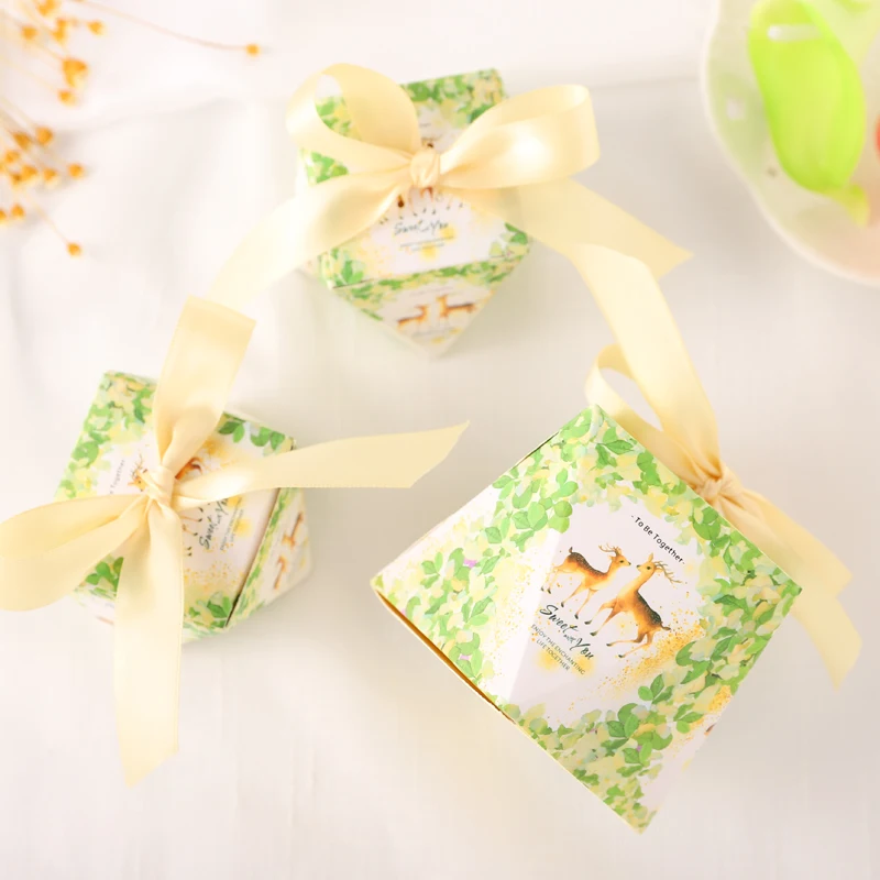 30 pcs/lot Diamond Shape Candy Box Wedding Favor Baby Shower Gift Package Bag Marbling Paper Chocolate Storage Organizer | Дом и сад