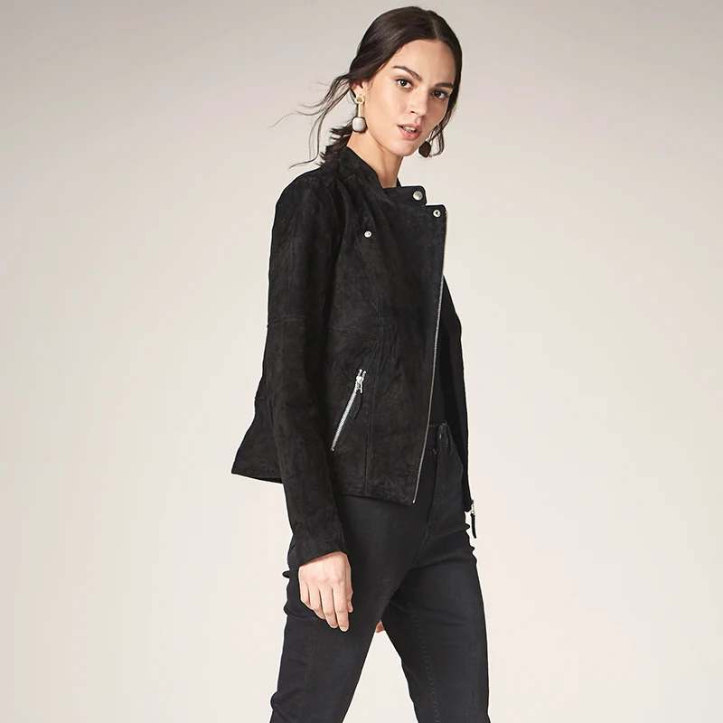 Женская куртка из сплит кожи на молнии натуральной кожи|fashion jacket women|jacket fashion