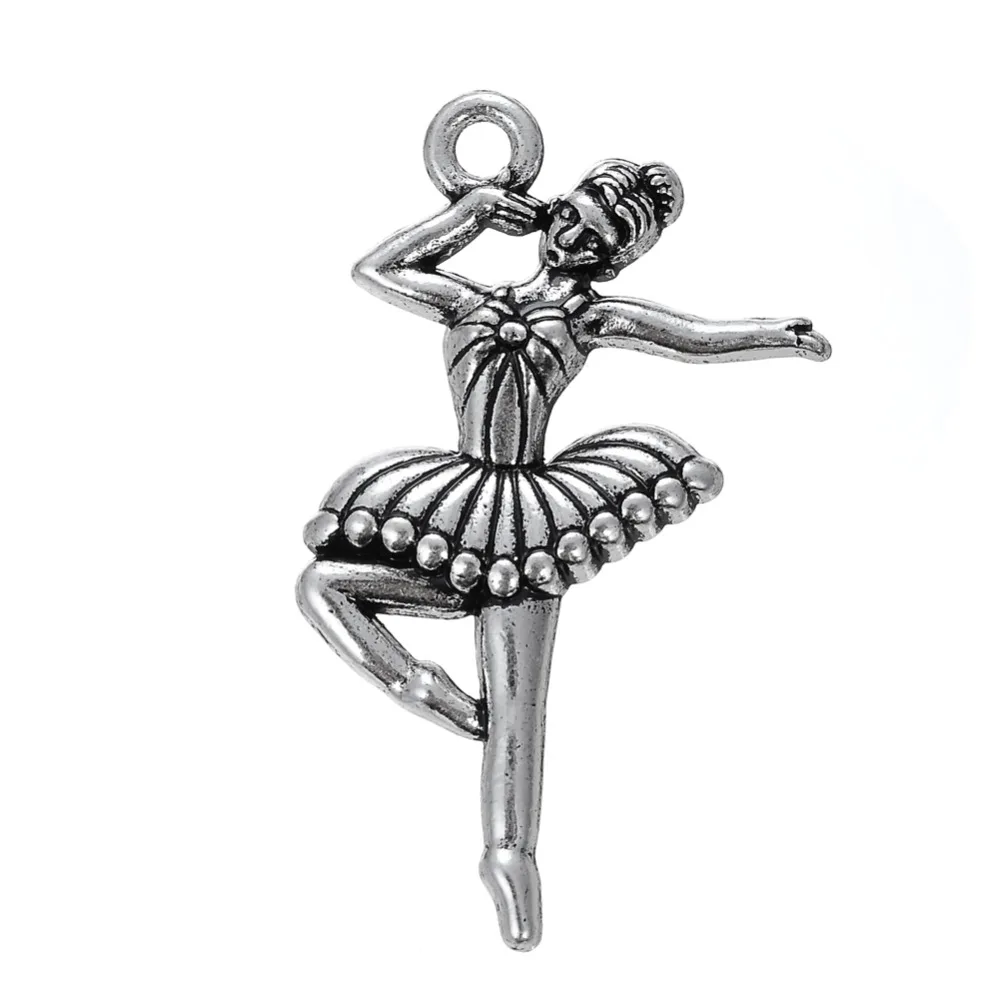 

50pcs Antique Silver Plated Popular Ballet Dancer Charms