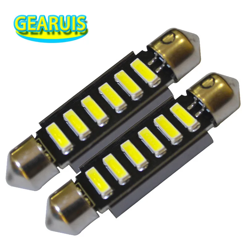 100X Festoon canbus 39 мм 41 c5W 6 SMD 7020 7014 Светодиодная лампа CANBUS для салона автомобиля