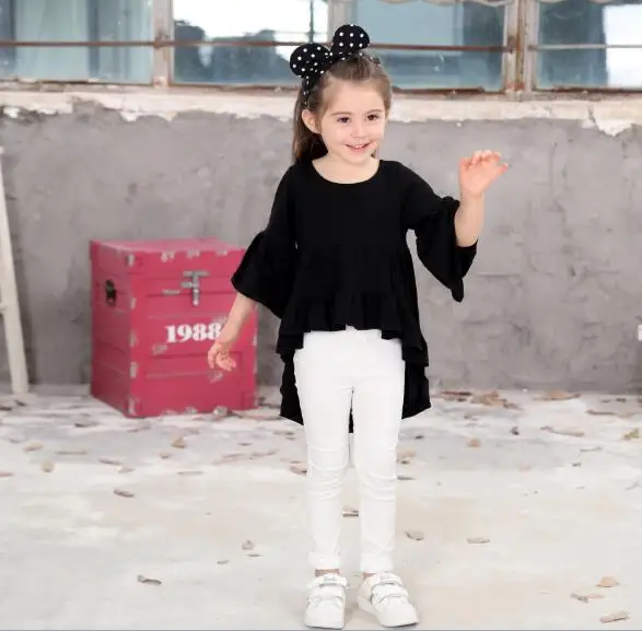 Red Black White New Fashion Spring Summer Girls Shirt Dress Children Little Fairy Princess Formal Europe Style Cute Kids | Детская
