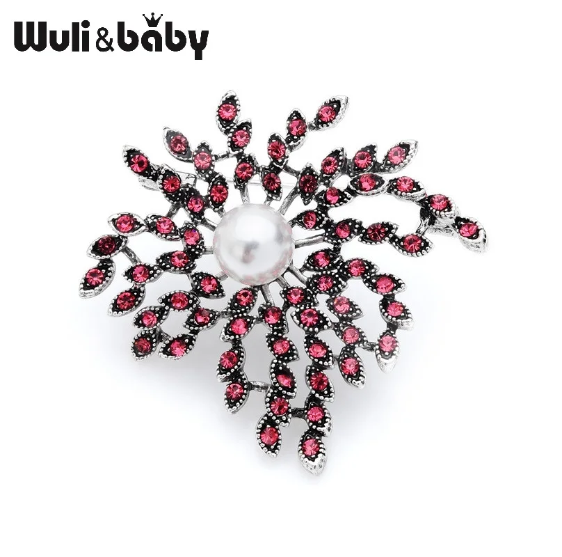 Wuli & baby винтажная розовая брошь с изображением фейерверка и цветов женская