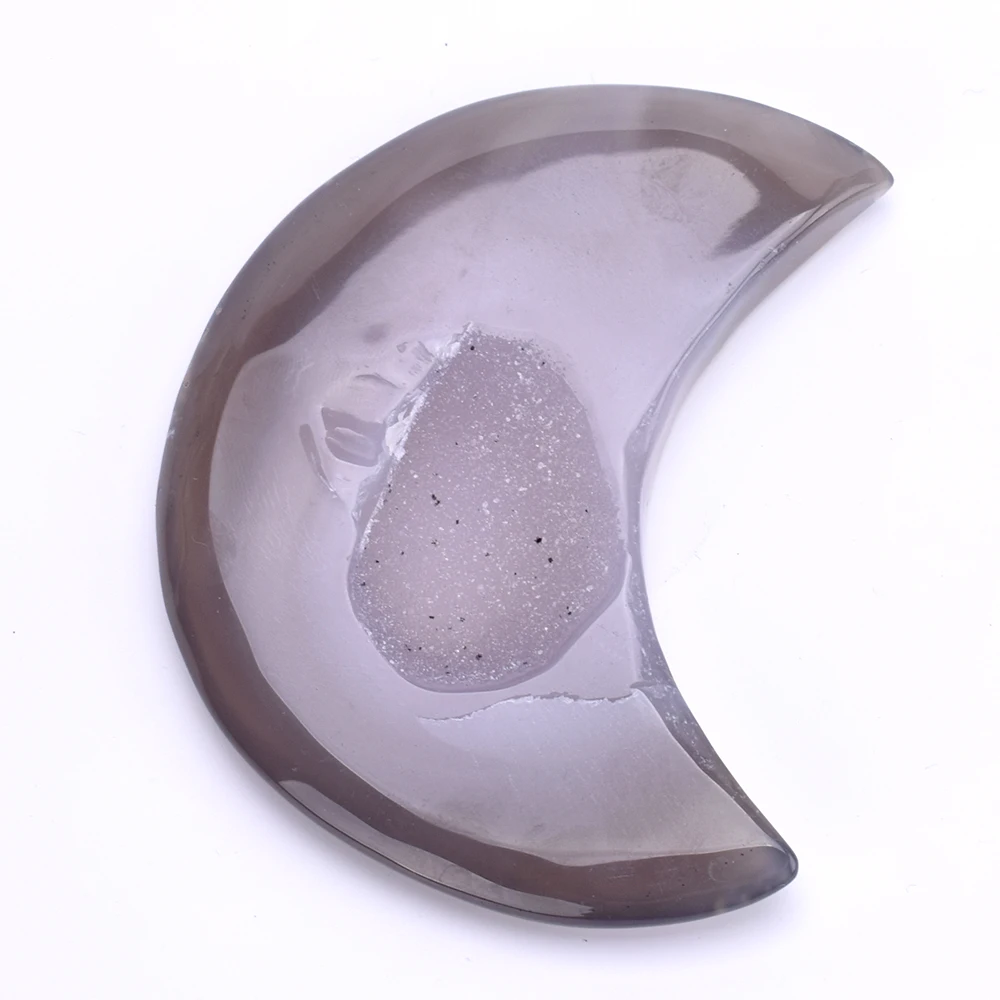 1 шт. натуральный камень полумесяц Агат геодный Кристалл целебные минералы