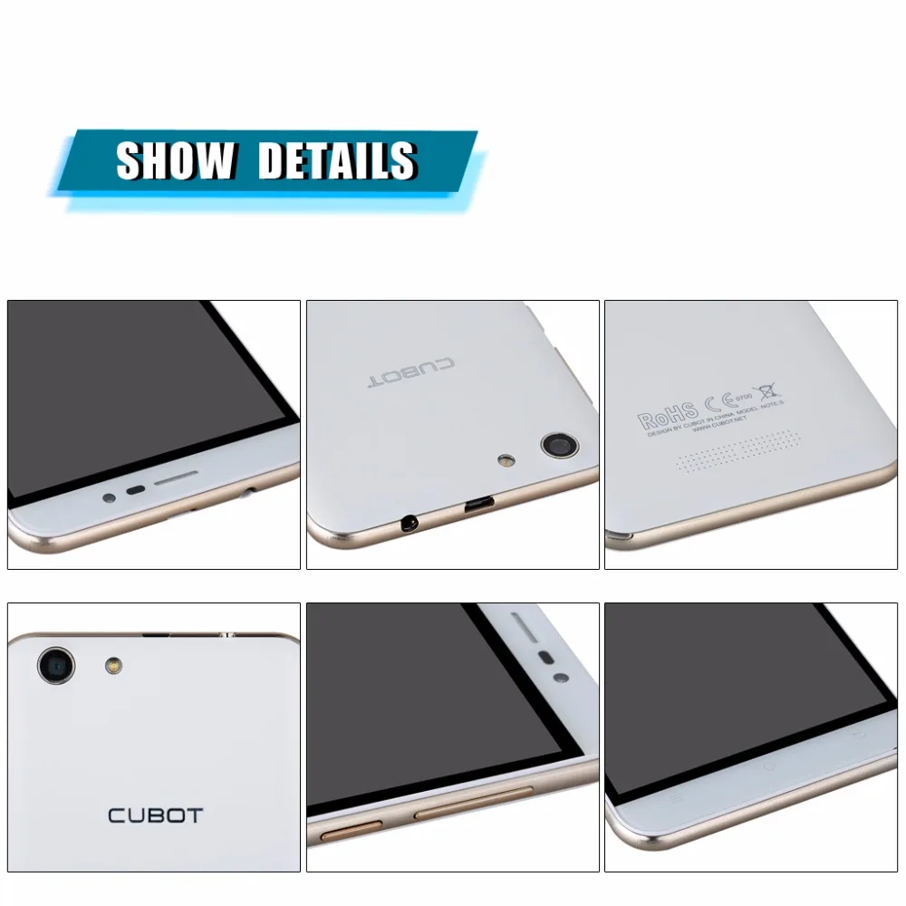 Оригинал CUBOT ПРИМЕЧАНИЕ S 5.5 Дюймов MT6580 Quad Core Android 6.0 мобильный Телефон Dual SIM WCDMA