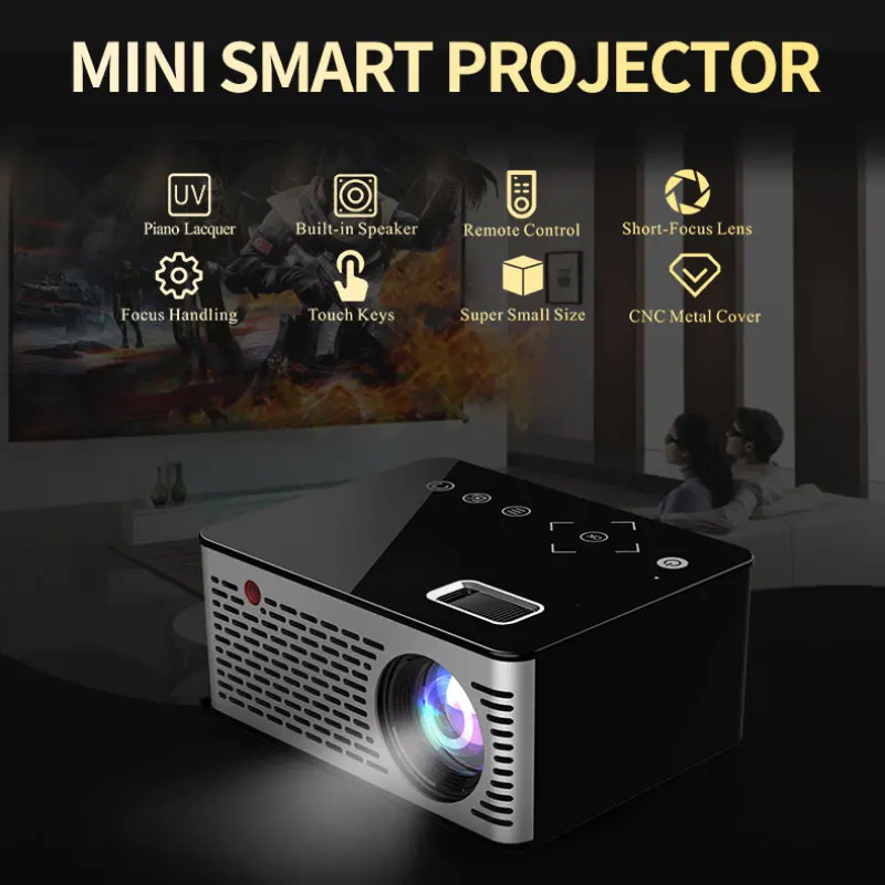 Карманный мини проектор Salange T200 HDMI USB AV видеоигра светодиодный с поддержкой