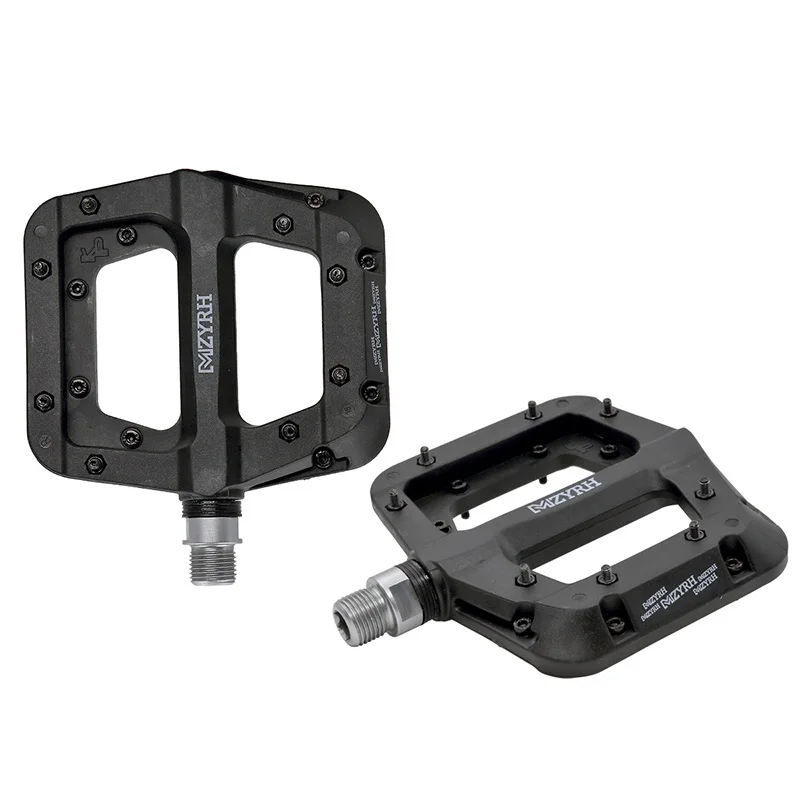 black 3bearings MZYRH 1 пара 9/16 ''педали для горного велосипеда из нейлона/алюминия с противоскользящим гвоздем 3 Герметичные педали на платформе для горного велосипеда - Цвет: black 3bearings