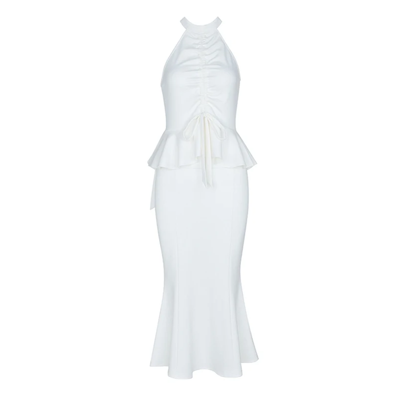 INDRESSME 2019 Vestidos новое женское сексуальное модное платье с лямкой на шее без рукавов