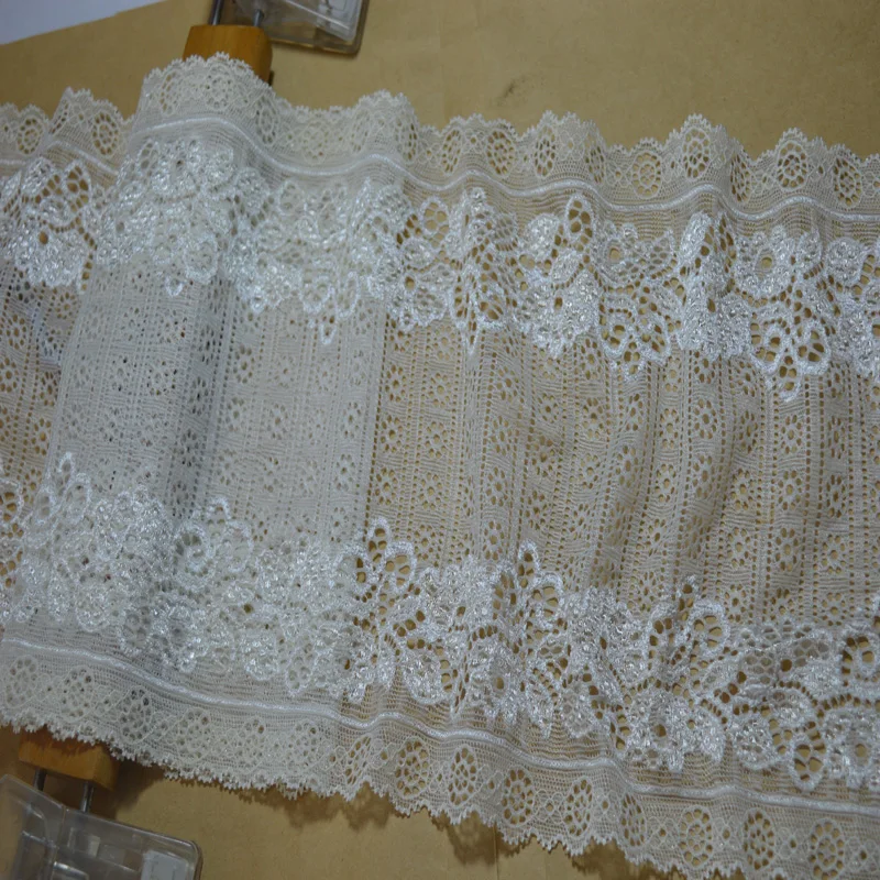 18 см 2 ярда/партия эластичная кружевная бечевка из белой сетки украшение для