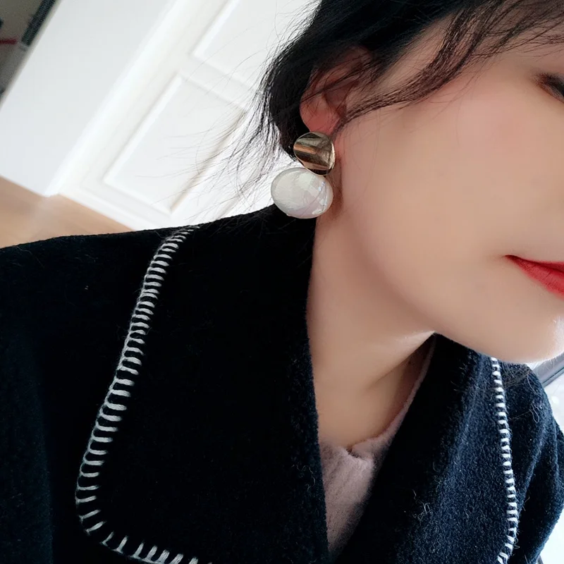 MENGJIQIAO элегантный корпус имитация жемчуга длинные Pendientes Mujer Moda Мода Сердце Акриловые праздничные круглые серьги ювелирные изделия