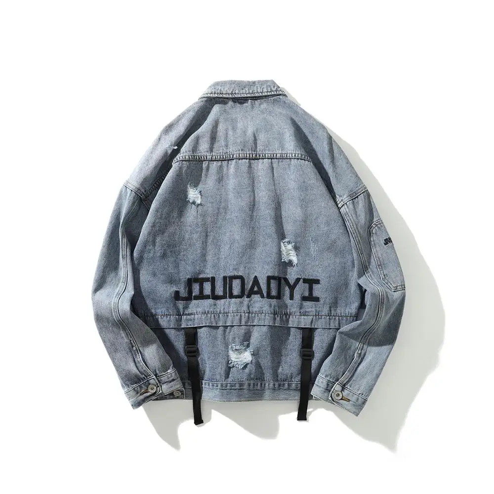 2019 New Arrival Vintage Hipster light blue cool jackets men clothes hip hop denim jean jacket clothing Coat Autumn winter | Мужская