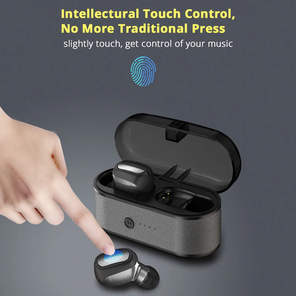 Wireless Earphones V5.0 Bluetooth Headsets Sport Earbuds with Mic and Charger Box Handsfree For iPhone Android Gaming Headsets