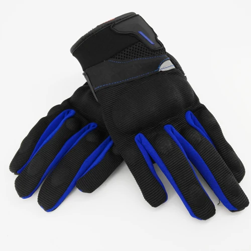 Мотоциклетные Перчатки Лето Guantes de la motocicleta перчатки полный палец мотоцикл Luvas экран сенсорный Велоспорт Гонки Спорт Защита - Цвет: 04Blue