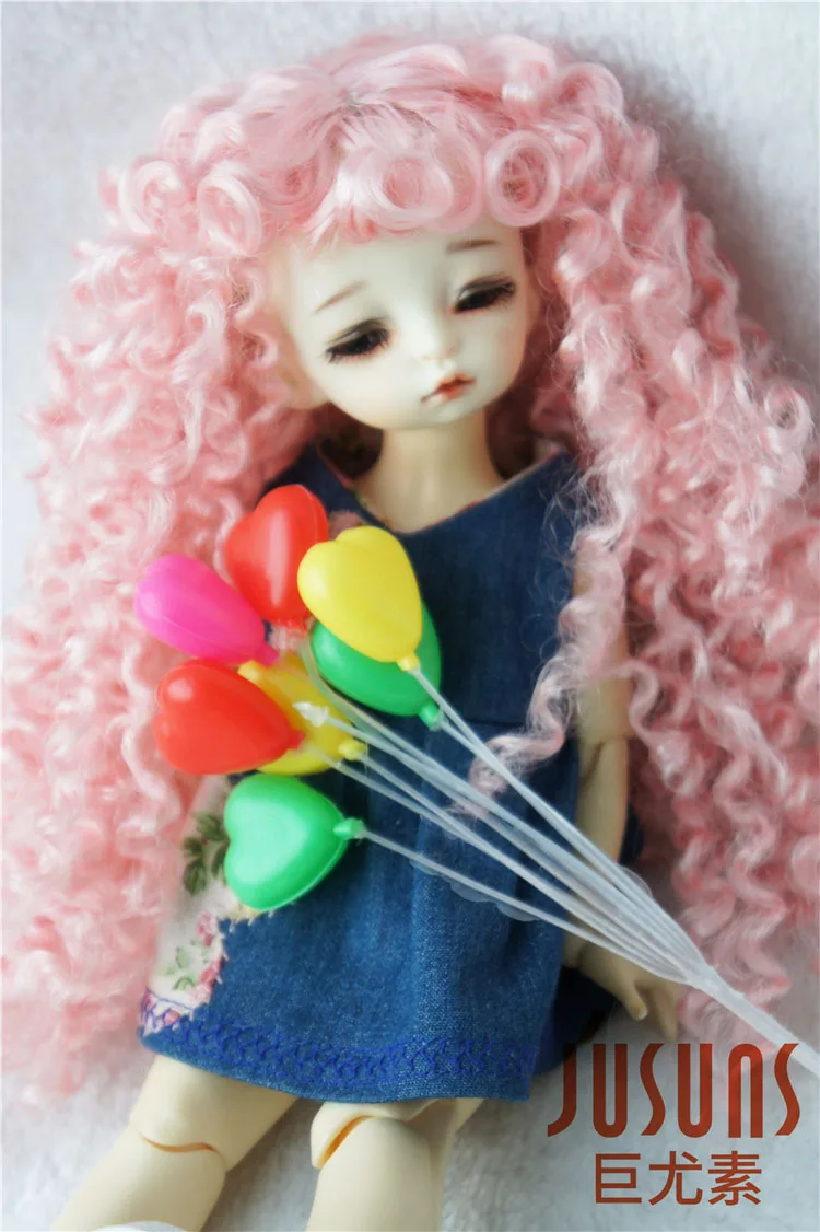 JD145 1/6 YOSD синтетические мохеровые кукольные парики BJD 6 7 дюймов длинные вьющиеся