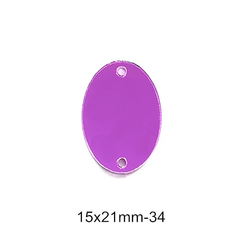 P34-15x21mm 50 шт. фиолетовые хрустальные зеркальные стразы с пришивкой, неровные темно-фиолетовые акриловые зеркальные стразы, пришивные стразы для одежды B3599 - Цвет: P34-15x21mm