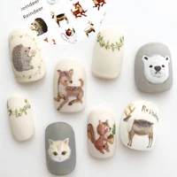 3d nail sticker newest hanyi 327 reindeer design nail decals back glue diy decorations for nail art design