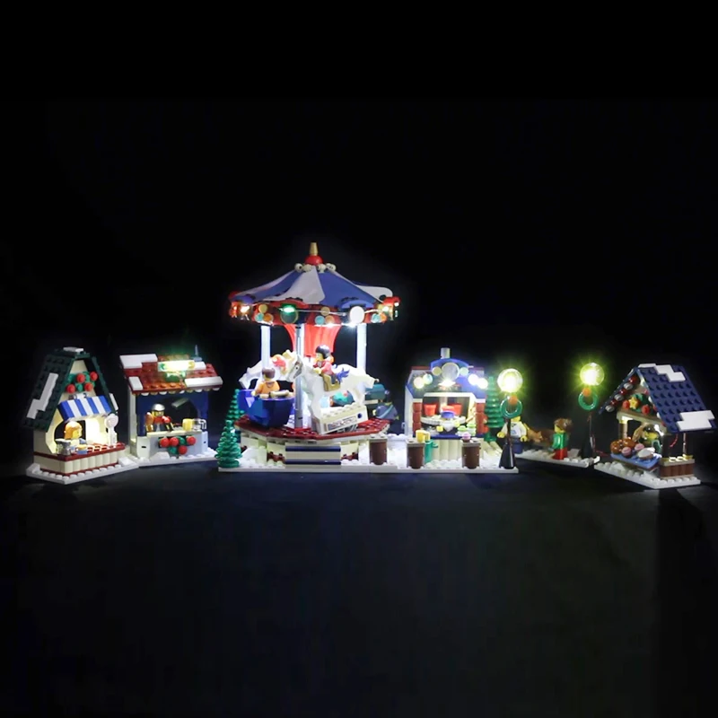 Светодиодная лампа для Lego 10235 lego Рождество Зима деревенский рынок строительные