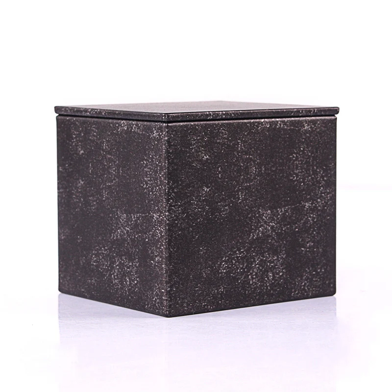 Черный 12pcs Metal Storage Box Tin Jar Square Scrub Tea Box Organizer Wedding Christmas Birthday Gift Boxes Small Things Container - Цвет: Черный