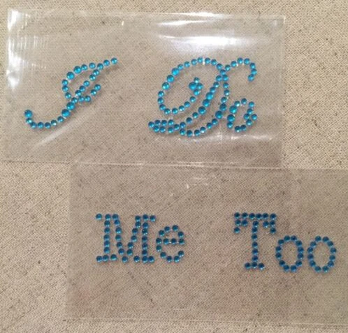 I Do + Me Too набор Свадебная наклейка для обуви Стразы с аппликацией|rhinestone applique|crystal