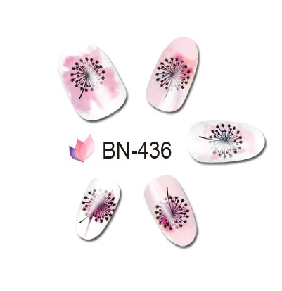 Водные Наклейки для ногтей художественное украшение слайдер красочные розовые