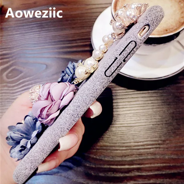 

Aoweziic luxury flowers personality creativity For iphone 8 X XS MAX XR 7plus 6plus 6S phone case silicone tide brand shell DIY
