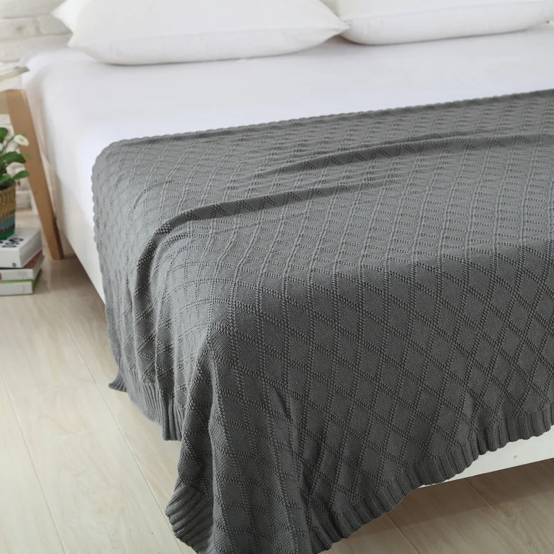 Однотонное одеяло из ниток Детская ковровая дорожка ворсовое Хлопковое с