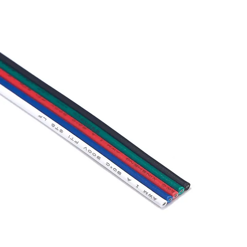 5 Pin удлинитель 100 м 18AWG разъем продлить провода для 5050 RGBW RGBWW светодиодный жесткой
