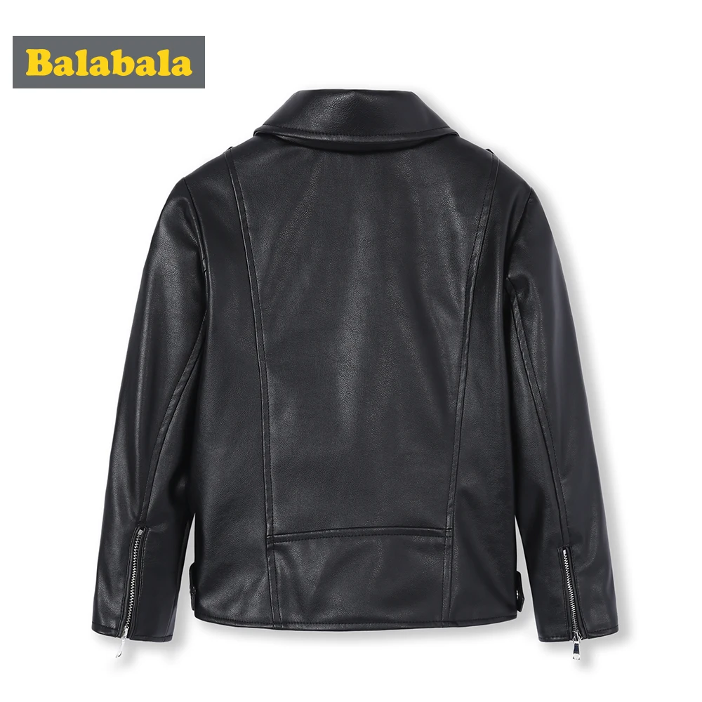 Balabala Kids Girls PU Leather Biker Jacket Toddler Girl Moto Children Winter Coat Outwear Clothes Clothing | Детская одежда и