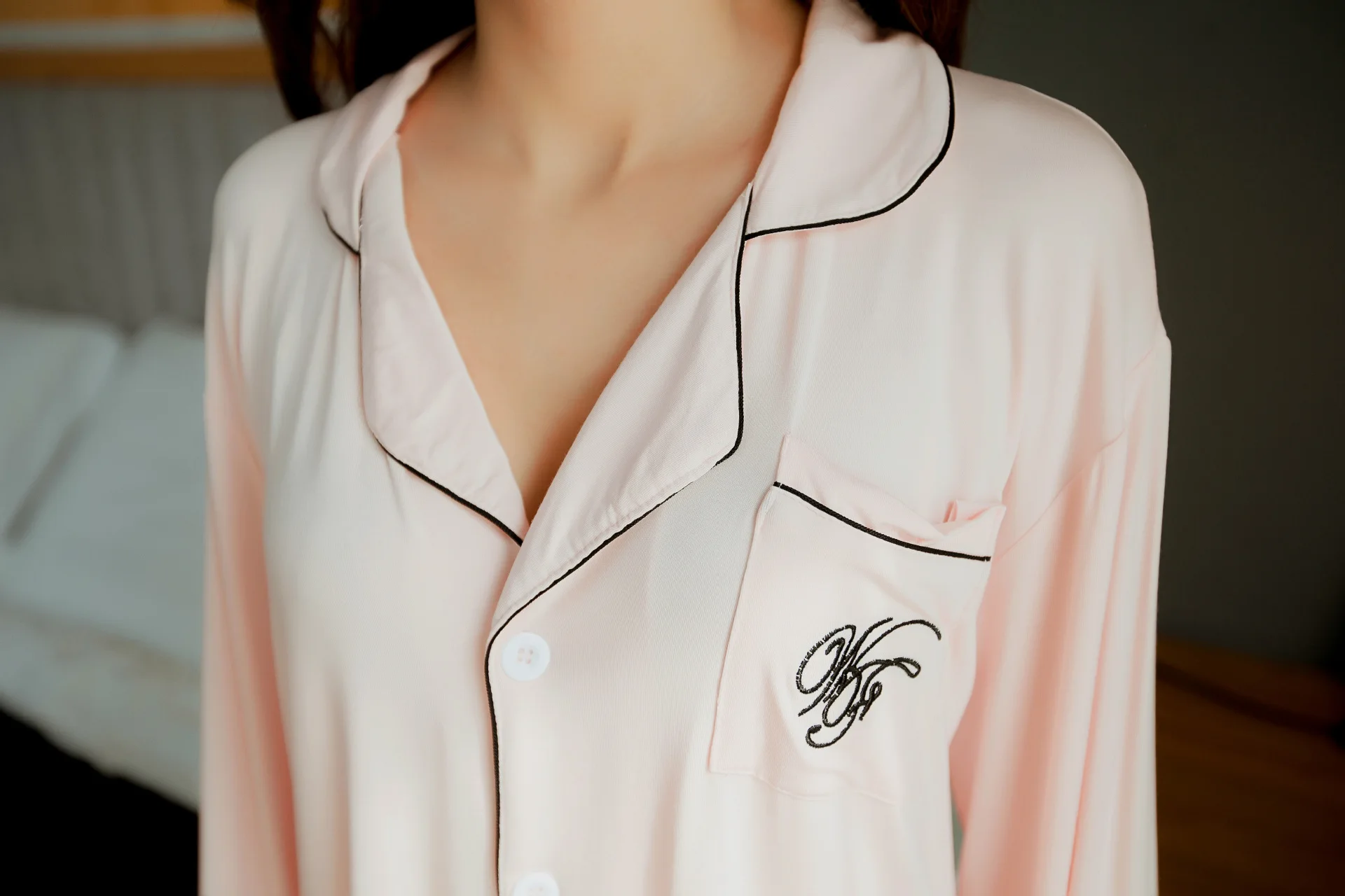 Autumn Winter Women Pajamas Sets Korean Sleepwear Sexy Pyjamas Women Cotton Embroidery Nightwear Long Sleeve Pijama Set