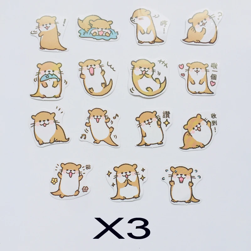 45 шт./кор. Kawaii Otter самоклеящиеся Стикеры стикеры этикетки блокноты альбом дневник