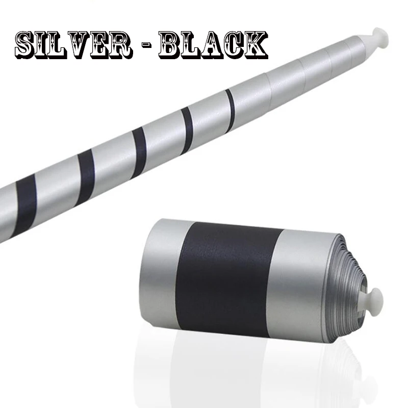 silver-black 1 шт. пластиковые Исчезающие трости волшебная палочка трюки Волшебники палочка трость к шелковой магии сцены уличные вечерние иллюзии забавная игрушка для детей - Цвет: silver-black